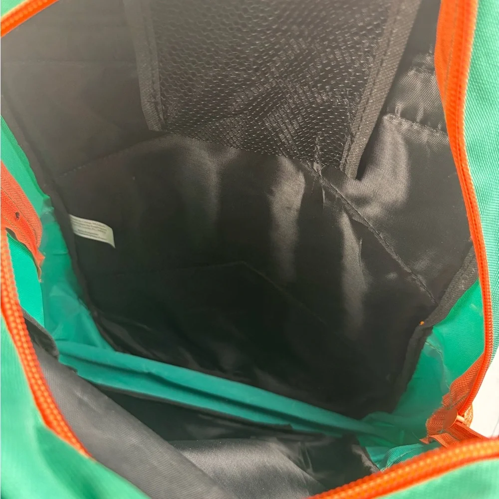 Vibrant‎ Green and Orange Backpack with Classic Design
